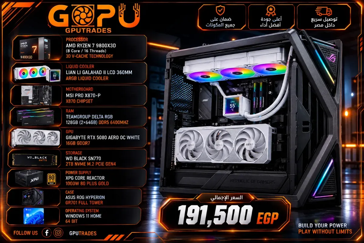 ROG STRIX HYPERION GR701 - 9800X3D - 128GB DDR5 - 5080 AERO